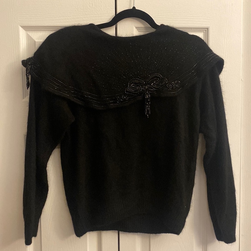 Work‎ in Progress Gladys Bagley silk wool angora blend sweater vintage L new
